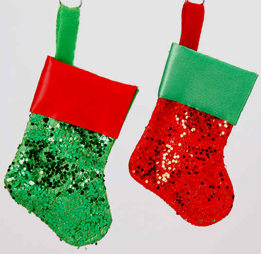 Fancy Small Christmas Stockings Metallic